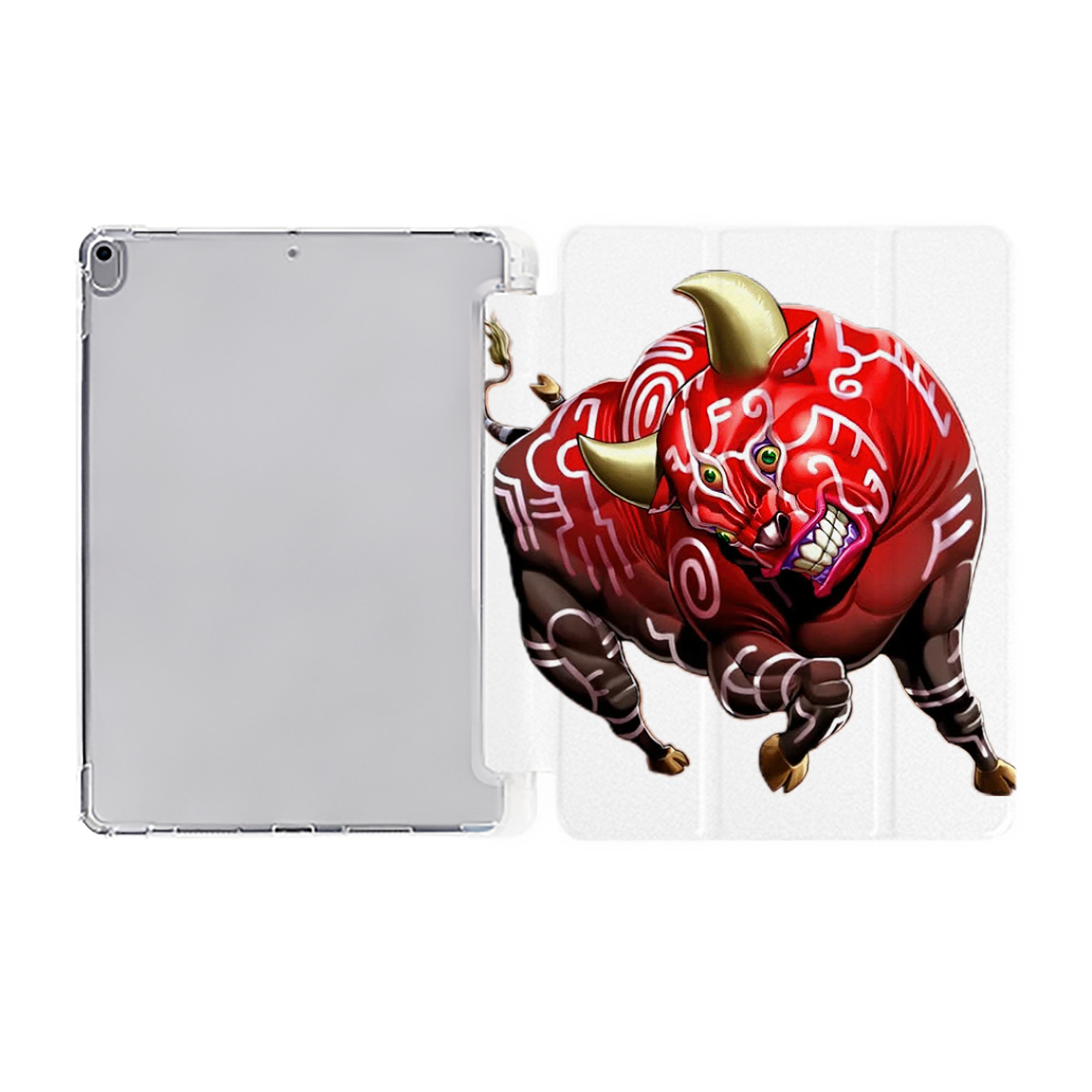 （画像用） 遊☆戯☆王 Yu-Gi-Oh! IPad ケース ペン収納付き 三つ折りスタンド PUレザー×シリコン 対応機種9.5/10.5/10.9インチ